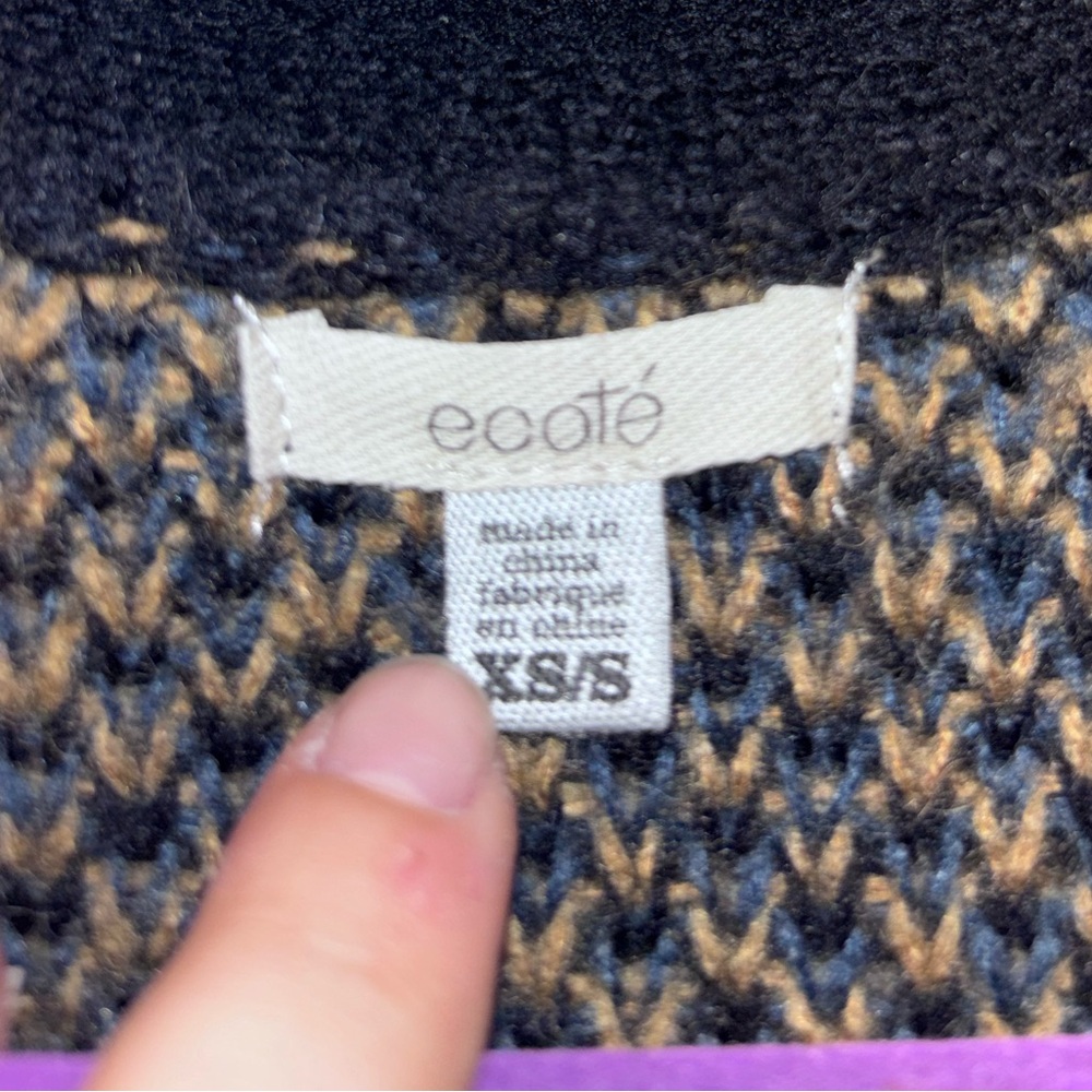 Ecoté Women’s Leopard Print Knit Cardigan Long Open Front | XS/S - Picture 5 of 8